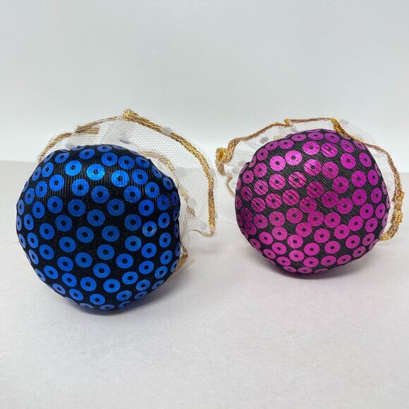 Pin Cushion Harlequin‎ Clowns SET OF 2 Porcelain Painted Face Pierrette Jester - Picture 8 of 10